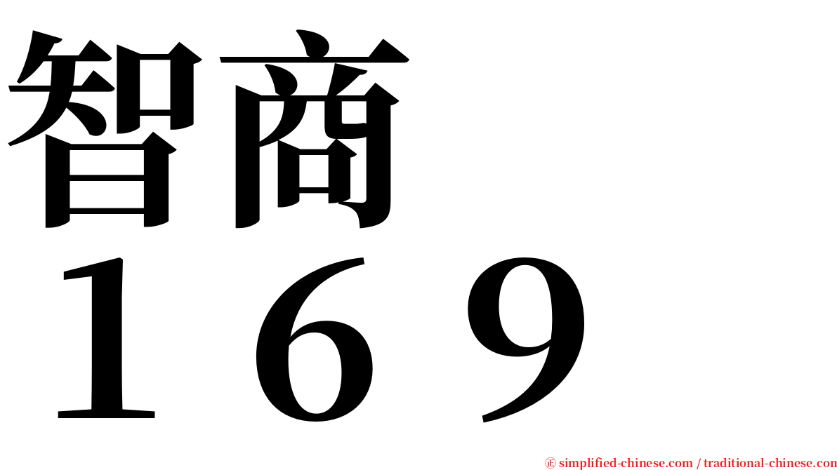 智商　　１６９ serif font